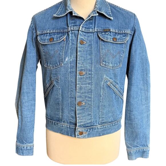 VTG Maverick Blue Bell Jean Jacket Mens 42 Blue Medium Wash Denim 70s 80s